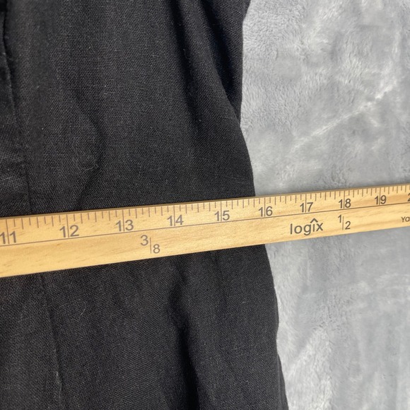 Old Navy Fit & Flare Sleeveless Linen Blend Midi Dress Women L Black Jack Preppy - Picture 8 of 10